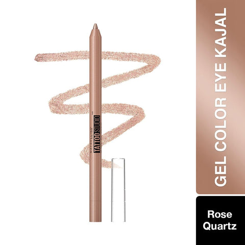 MAYBELLINE New York Tattoo Studio Long-Lasting Sharpenable Eyeliner Pencil, Glide on Smooth Gel Pigments with 36 Hour Wear, Waterproof Rose Quartz 0.04 oz