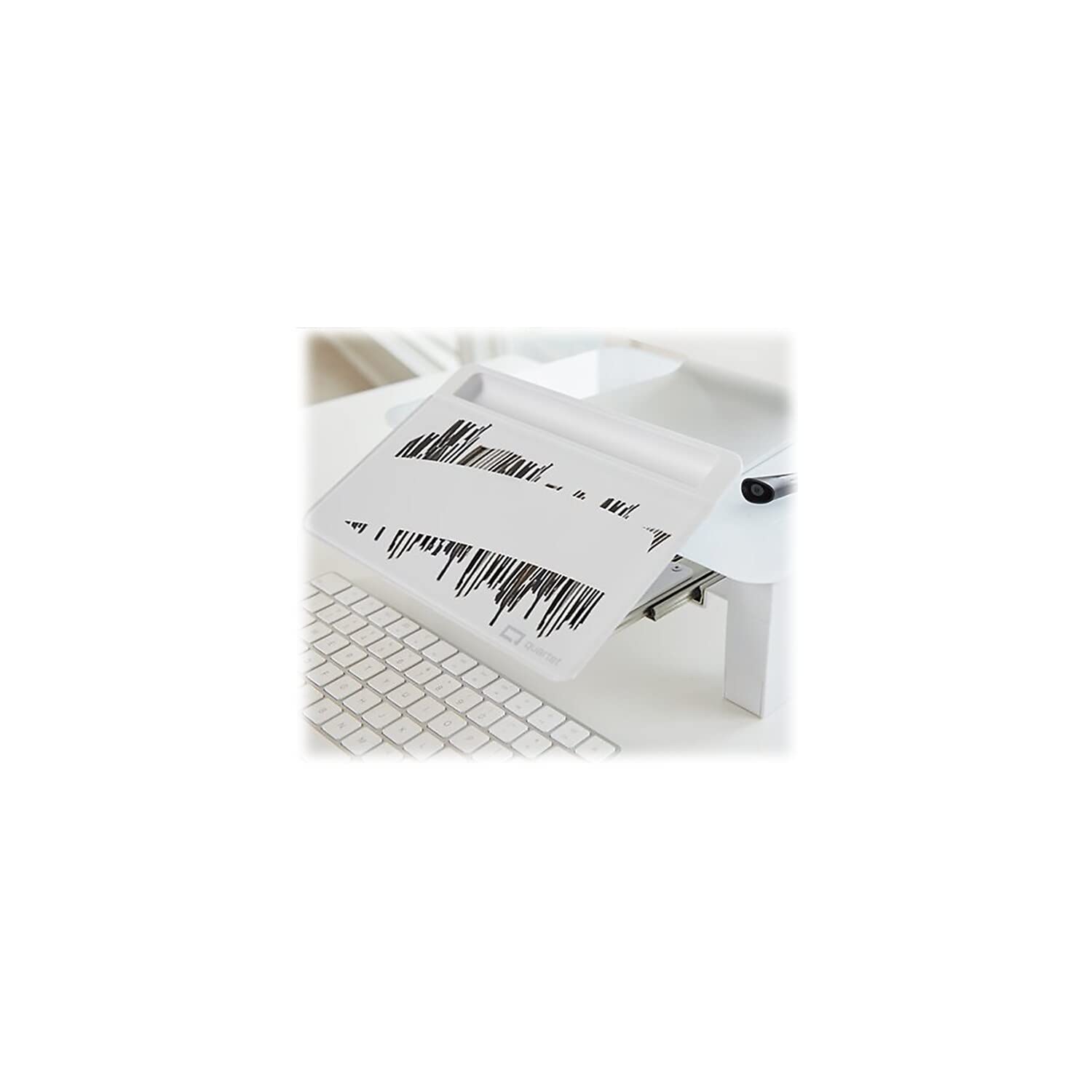 Quartet Desktop Glass Monitor Riser for Computer with Dry-Erase Board, Adjustable Height (Q090GMRW01)