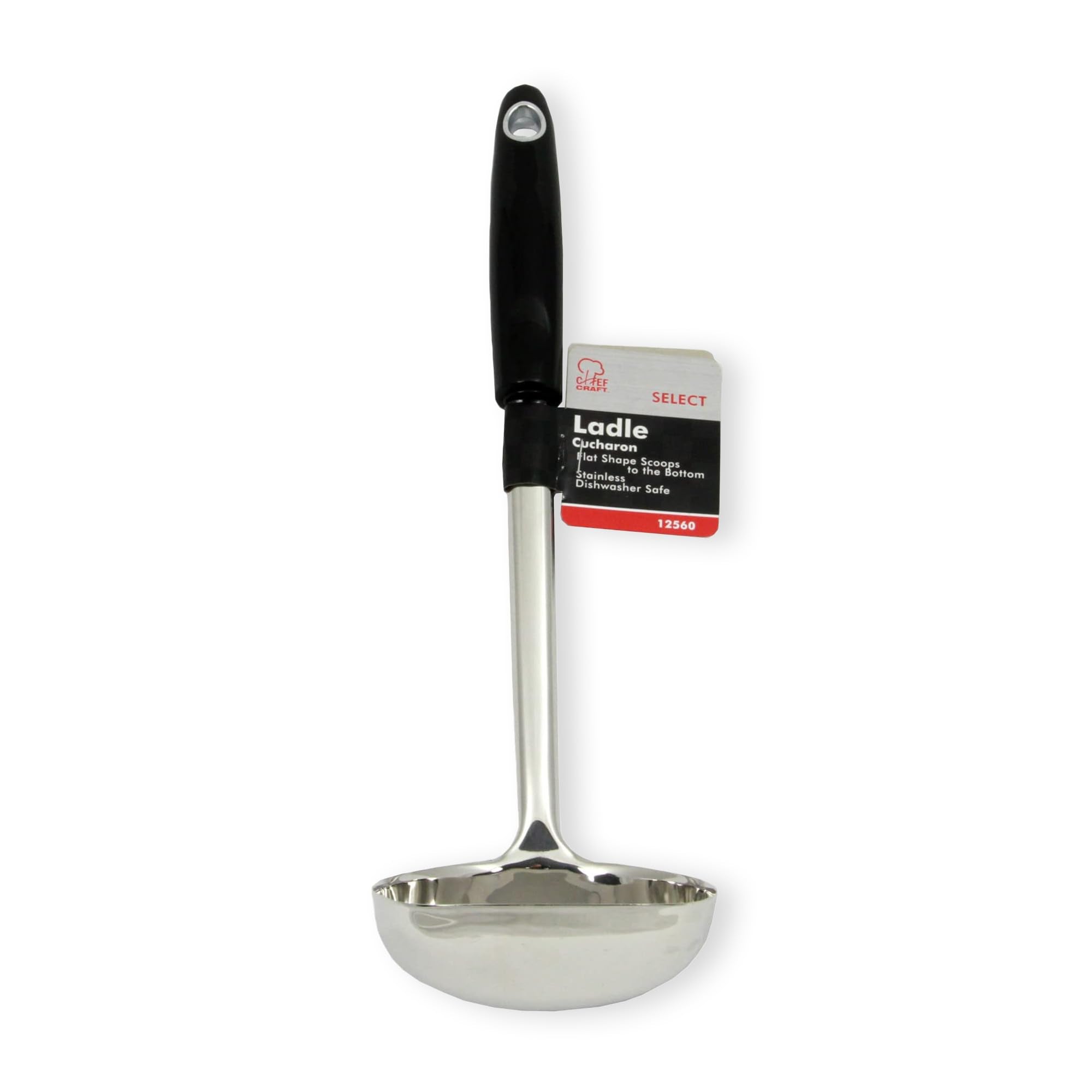 Chef Craft Select Ladle, 12 inch, Stainless Steel