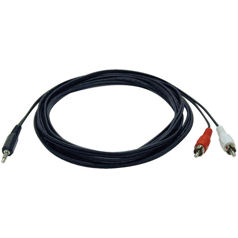 Tripp Lite 3.5mm Mini Stereo to Two RCA Audio Y Splitter Adapter Cable (3.5mm M to 2x RCA M), 6-ft.(P314-006), case