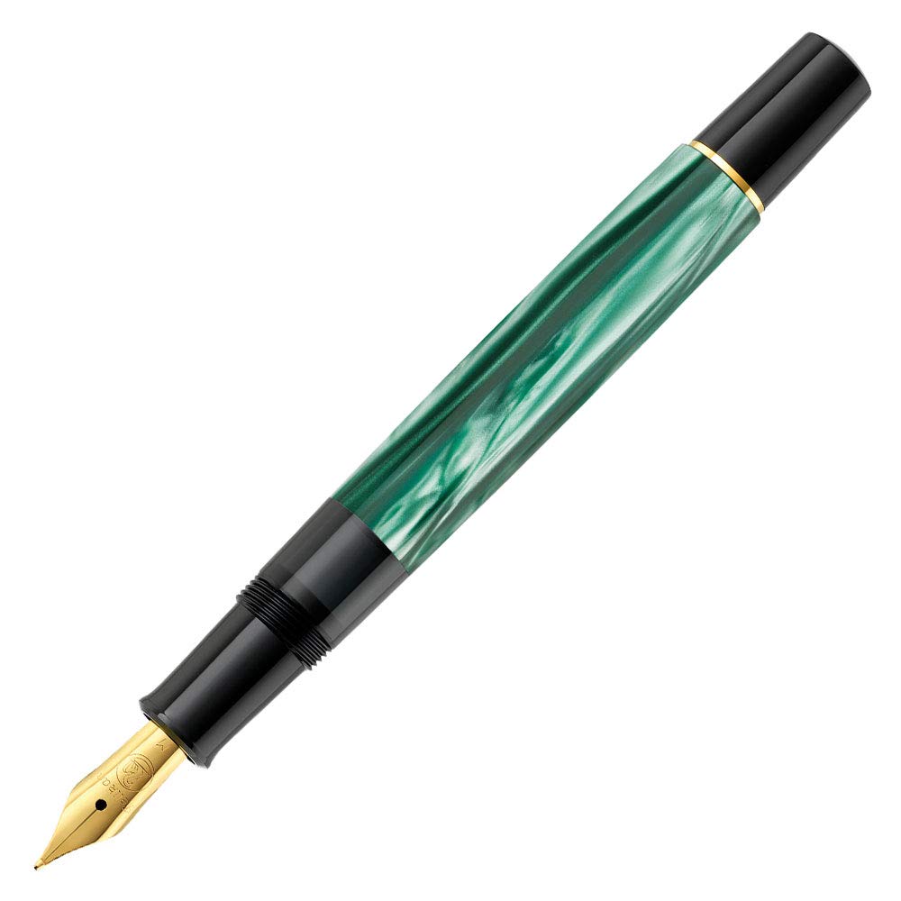 Pelikan Souverän M200 Fountain Pen, Medium Nib, Green Marble, 1 Each (994103)