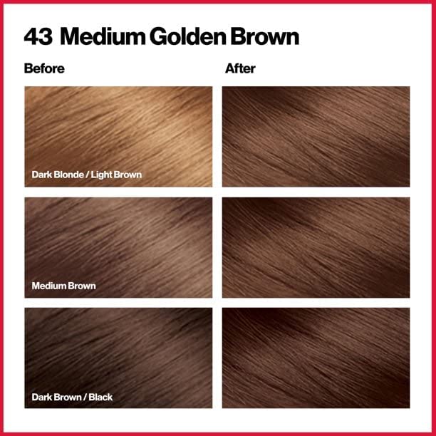 Revlon ColorSilk Hair Color [43] Medium Golden Brown 1 ea (Pack of 2)