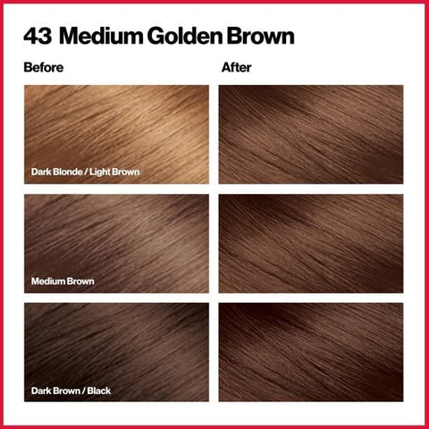 Revlon ColorSilk Hair Color [43] Medium Golden Brown 1 ea (Pack of 2)