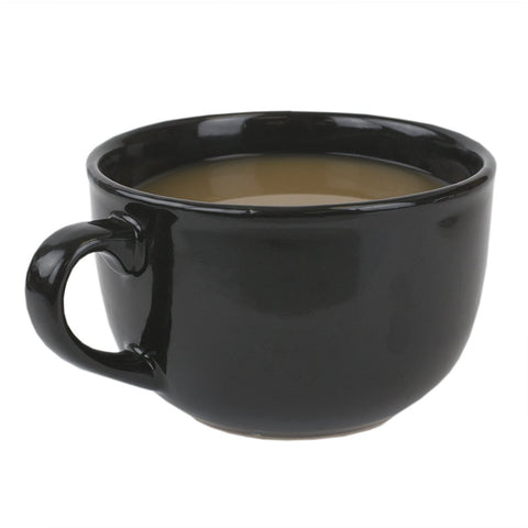Home Basics 22 oz Extra Large Ceramic Jumbo Soup or Coffee Mug, Hot or Cold Beverage, Comfortable Grip Handle, Black