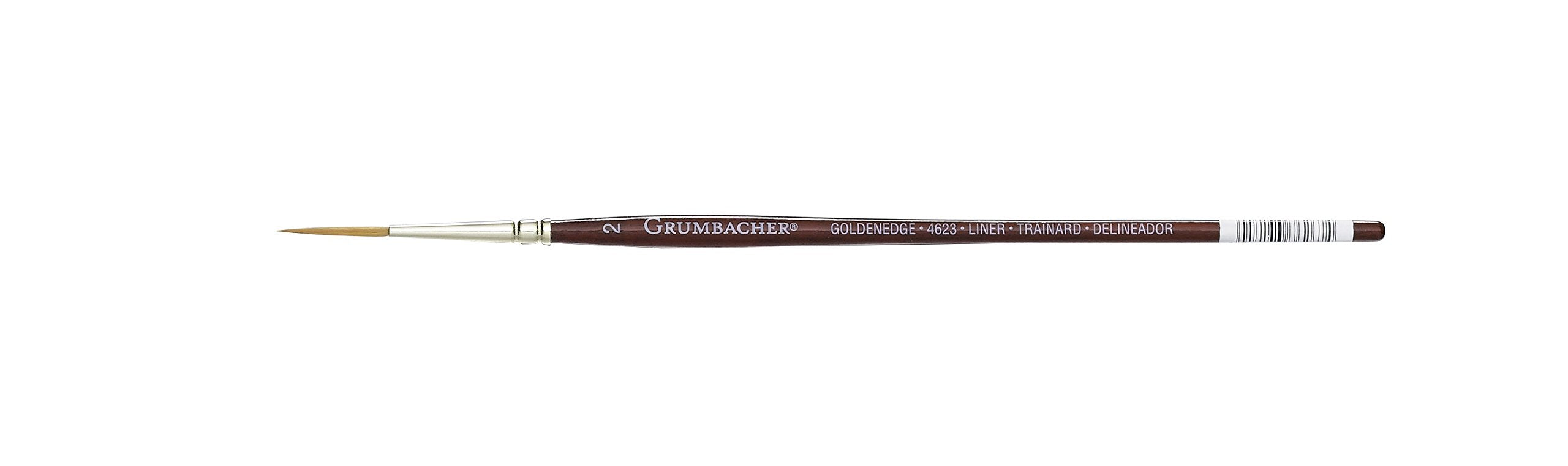 Grumbacher Goldenedge Golden Toray Liner Watercolor Brush, Synthetic Bristles, Size 2 (4623.2)