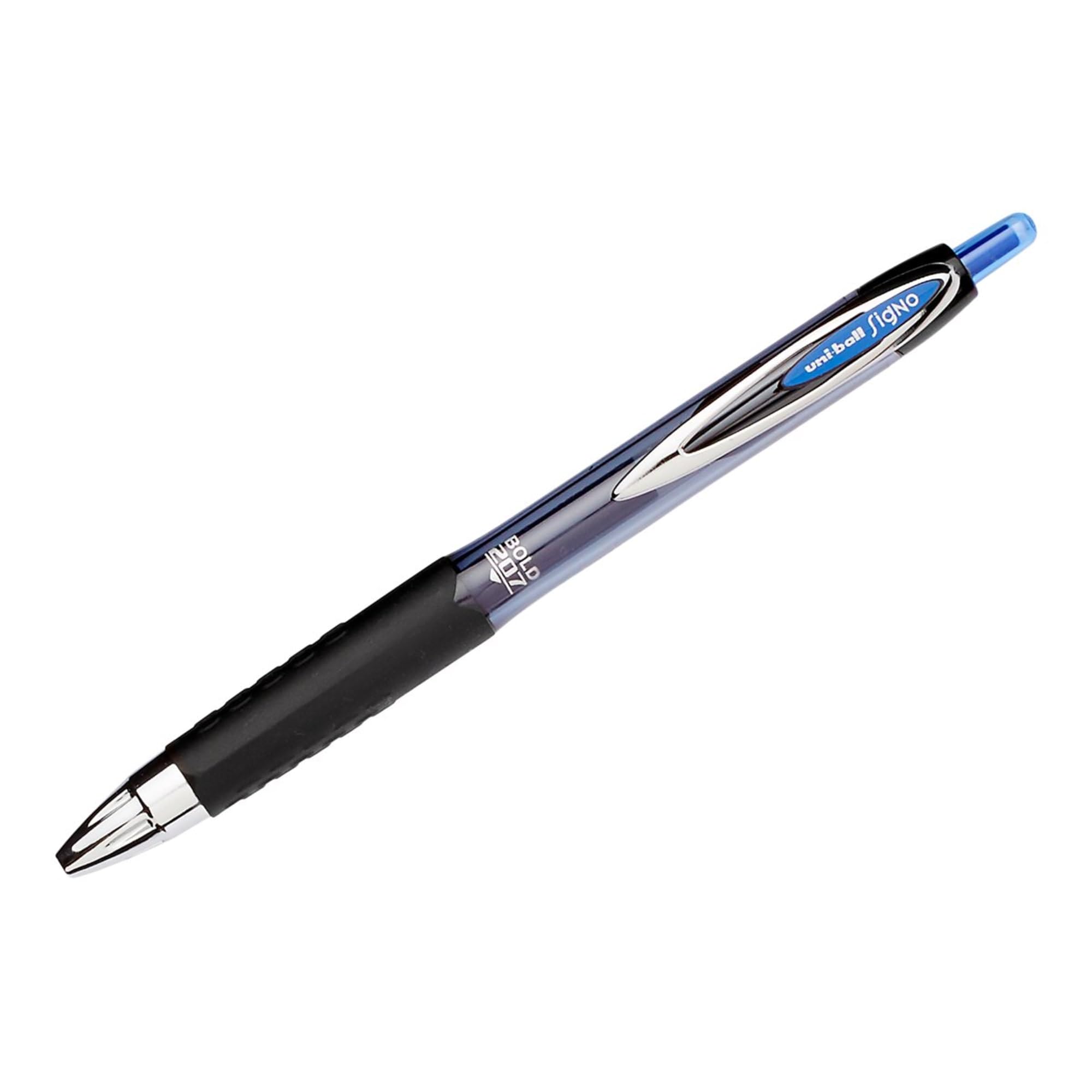 uniball 207 Retractable Gel Pens, Bold Point (1.0mm), Blue, 12 Pack