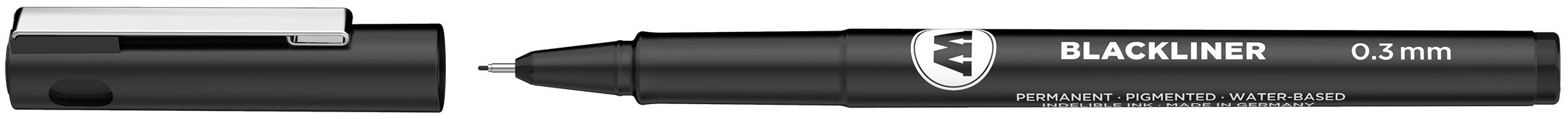 Molotow Blackliner Pen, .3mm Tip, Black Permanent Ink, 1 Each (703.204)