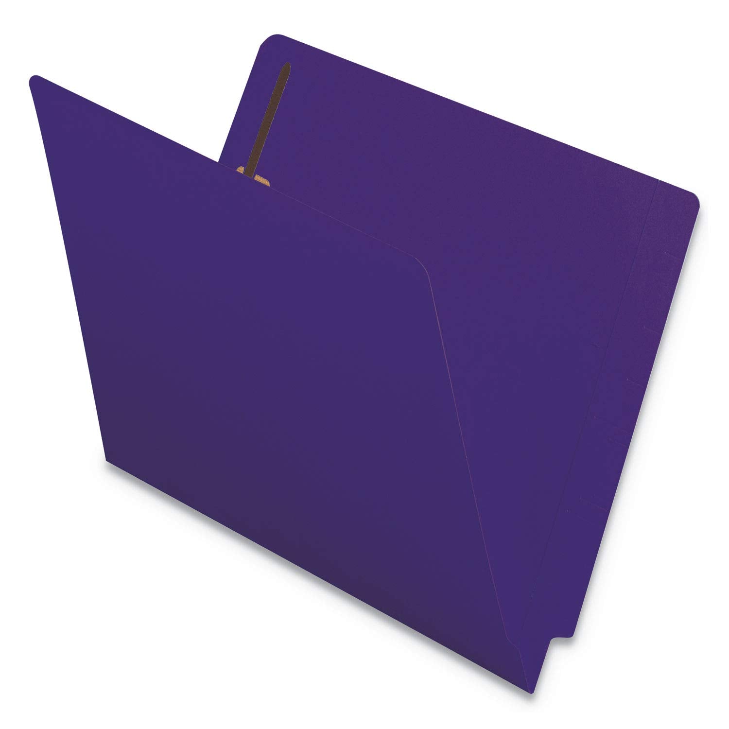 Smead End Tab Fastener File Folder, Shelf-Master® Reinforced Straight-Cut Tab, 2 Fasteners, Letter Size, Purple, 50 per Box (25440)