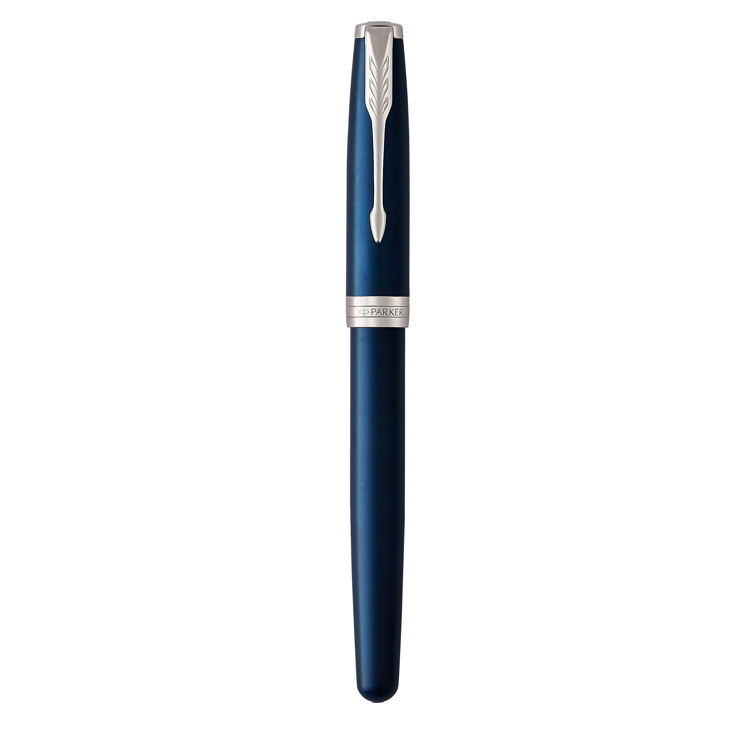 PARKER Sonnet Rollerball Pen, Blue Lacquer with Palladium Trim, Fine Point Black Ink (1931535) , Blue and Chrome