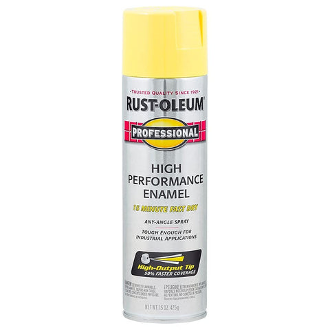 Rust-Oleum 7543838 Professional High Performance Enamel Spray Paint, 15 oz, Gloss Safety Yellow