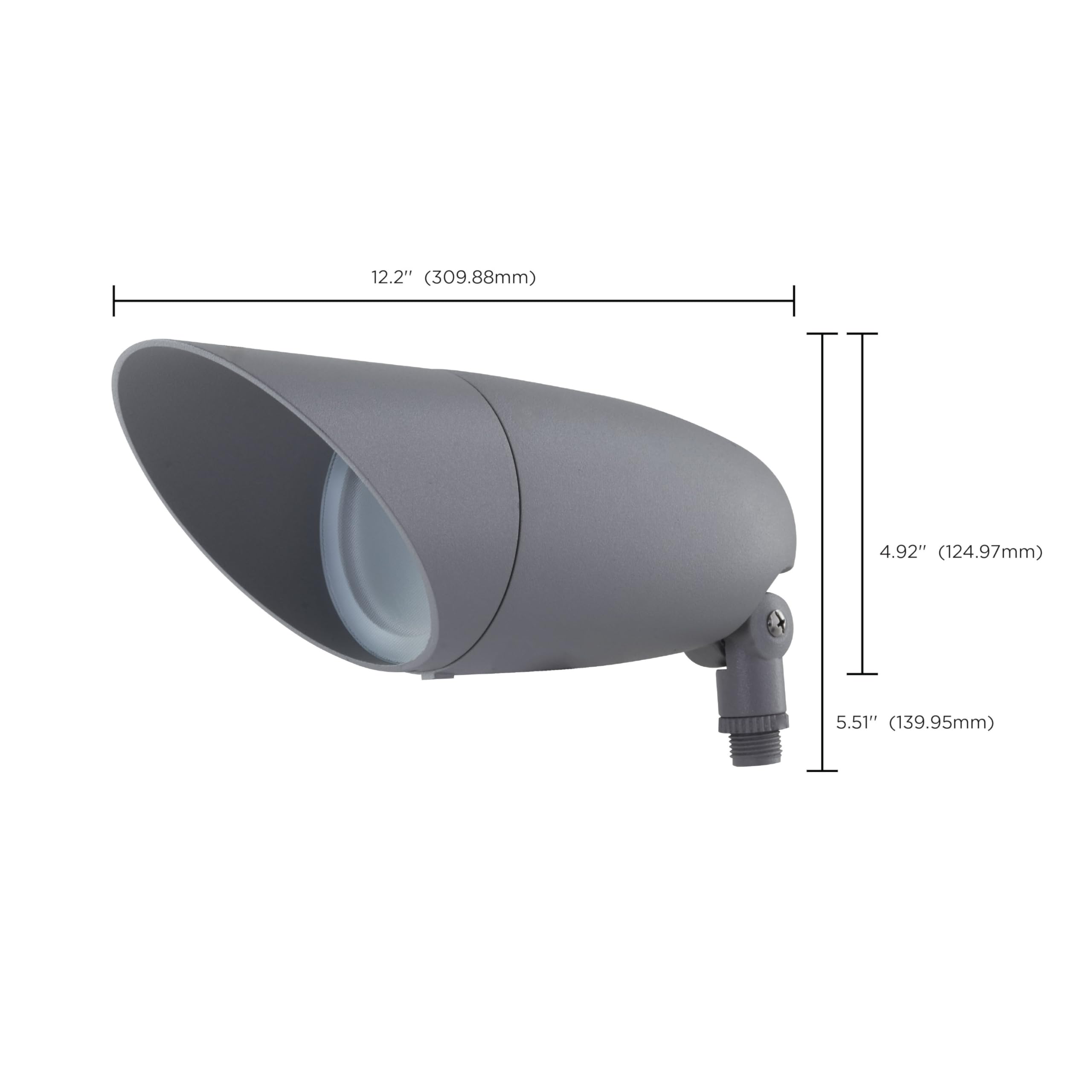 Nuvo 62/1208 One Light 12.2-Inch LED Landscape Floodlight, 12W/120V, 3000K/1240 Lumens, Light Gray