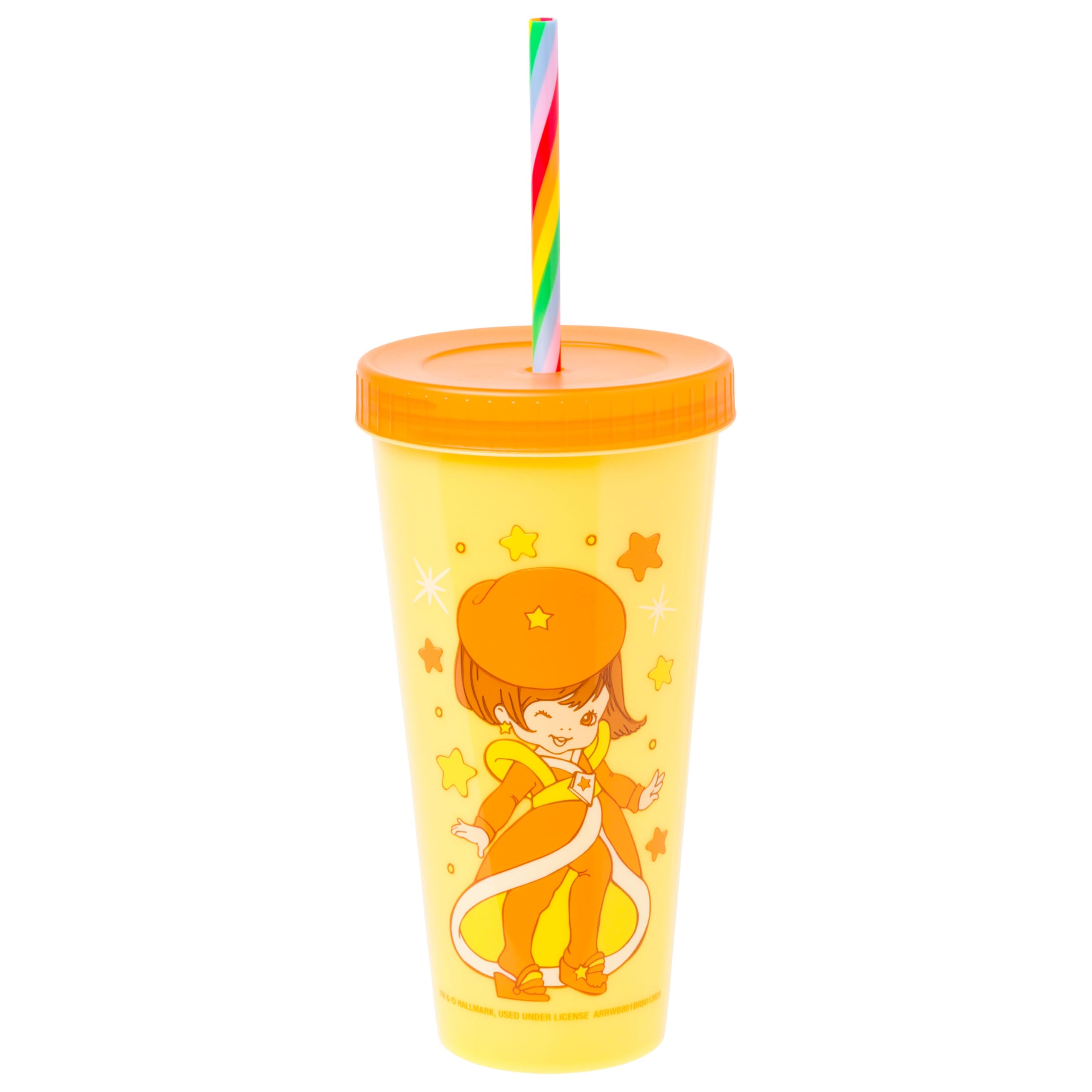Silver Buffalo Rainbow Brite 4 pack Color Change Plastic Tumbler Set Featuring Rainbow Brite, Patty O’Green, La La Orange, and Shy Violet, 24 Ounces