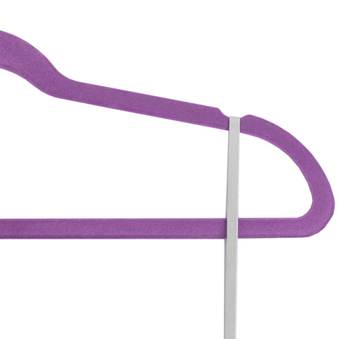Sunbeam Slip-Proof Snag-Free Ultra Slim Velvet Hanger with Rotating Steel Hook (Pack of 10) (PURPLE)