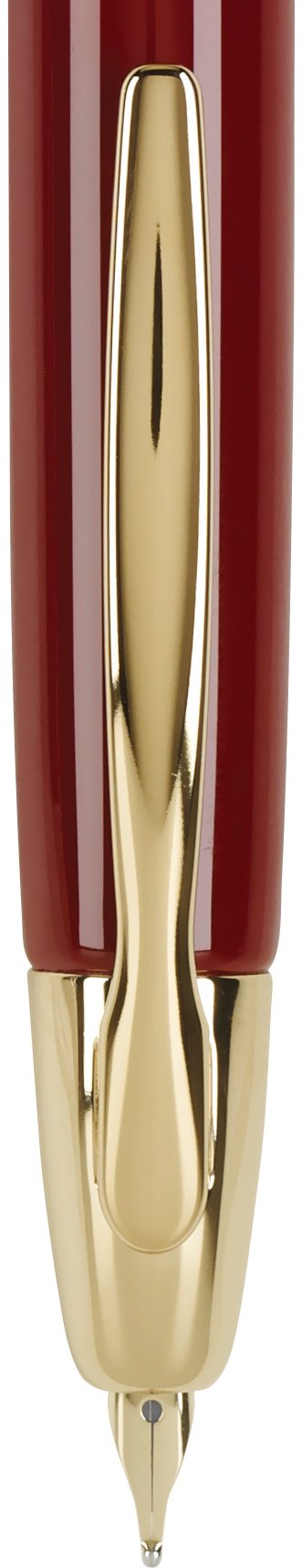 PILOT Vanishing Point Collection Refillable & Retractable Fountain Pen, Red Barrel with Gold Accents, Blue Ink, Broad Nib (60367)