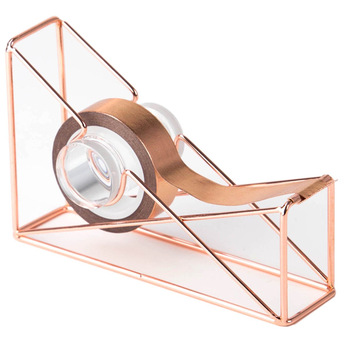U Brands Desktop Tape Dispenser, Wire Metal, Rose Gold - 858U06-48