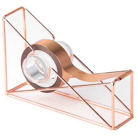 U Brands Desktop Tape Dispenser, Wire Metal, Rose Gold - 858U06-48
