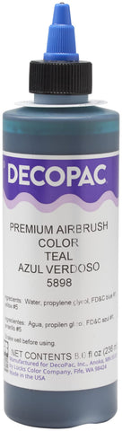 DecoPac Teal Food Coloring, 8 Fl Oz Airbrush Food Color, Edible Airbrush For Cake Decorating, Cookie Airbrush Coloring, Food Airbrush Kit Add-on, Airbrushes For Cake Decorating 8Fl Oz