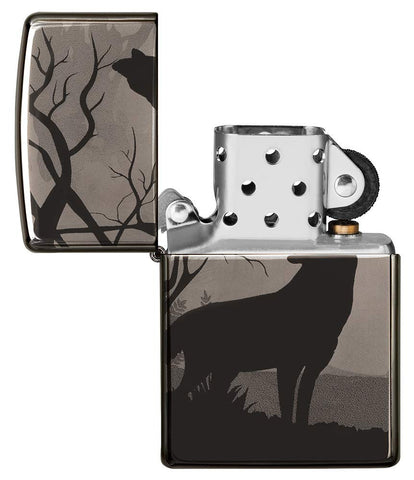 Zippo Howling Wolves 360° Design Black Ice Pocket Lighter