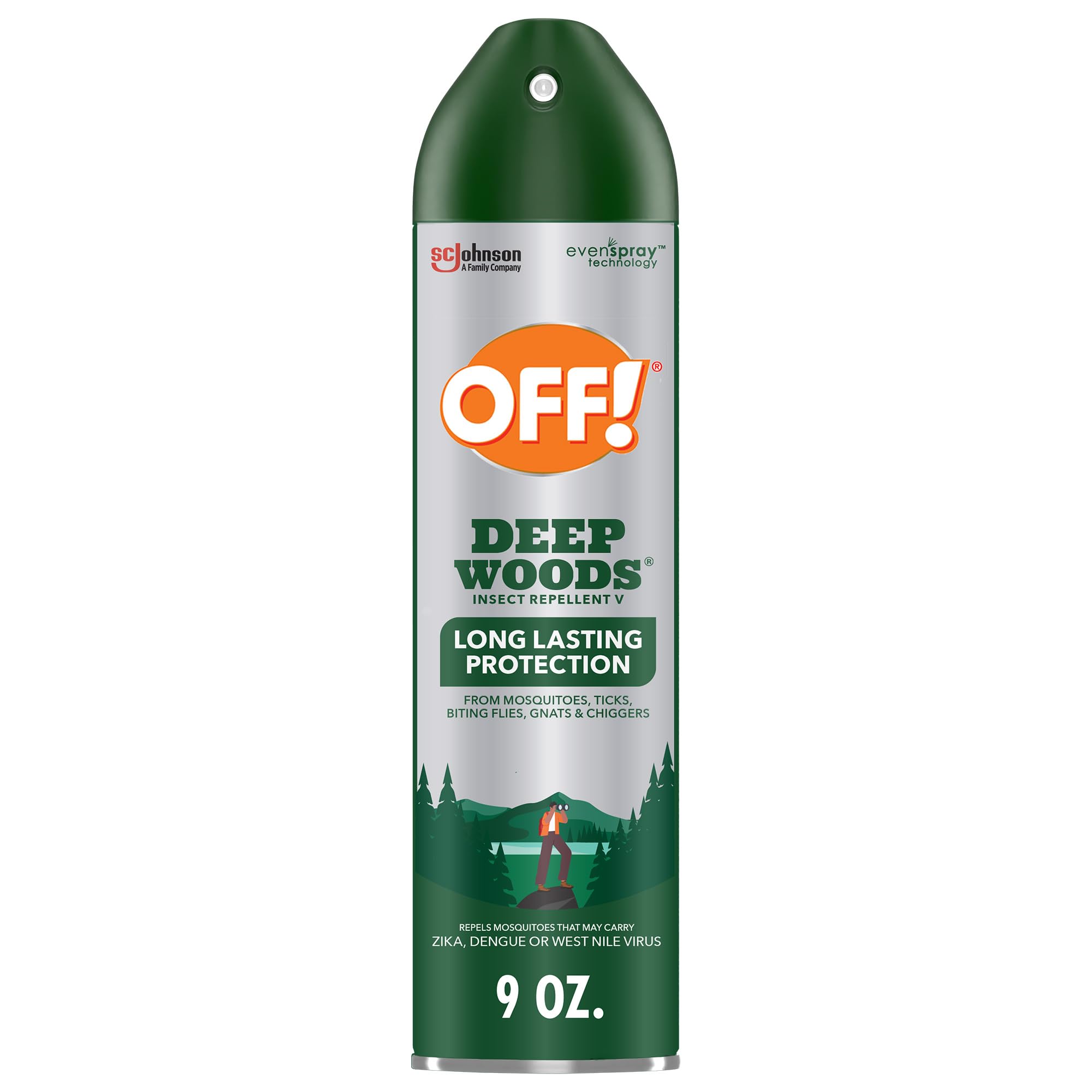OFF! Deep Woods Insect Repellent Aerosol, Bug Spray with Long Lasting Protection from Mosquitoes and Ticks, 9 oz
