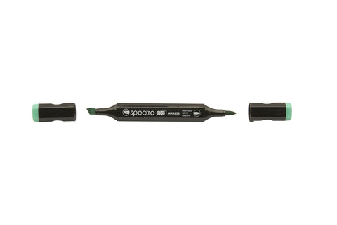 Chartpak Spectra AD Marker Set in Plastic Case, Tri-Nib and Brush Dual-Tip, 6 Assorted Green Colors (SGREENS6AD)