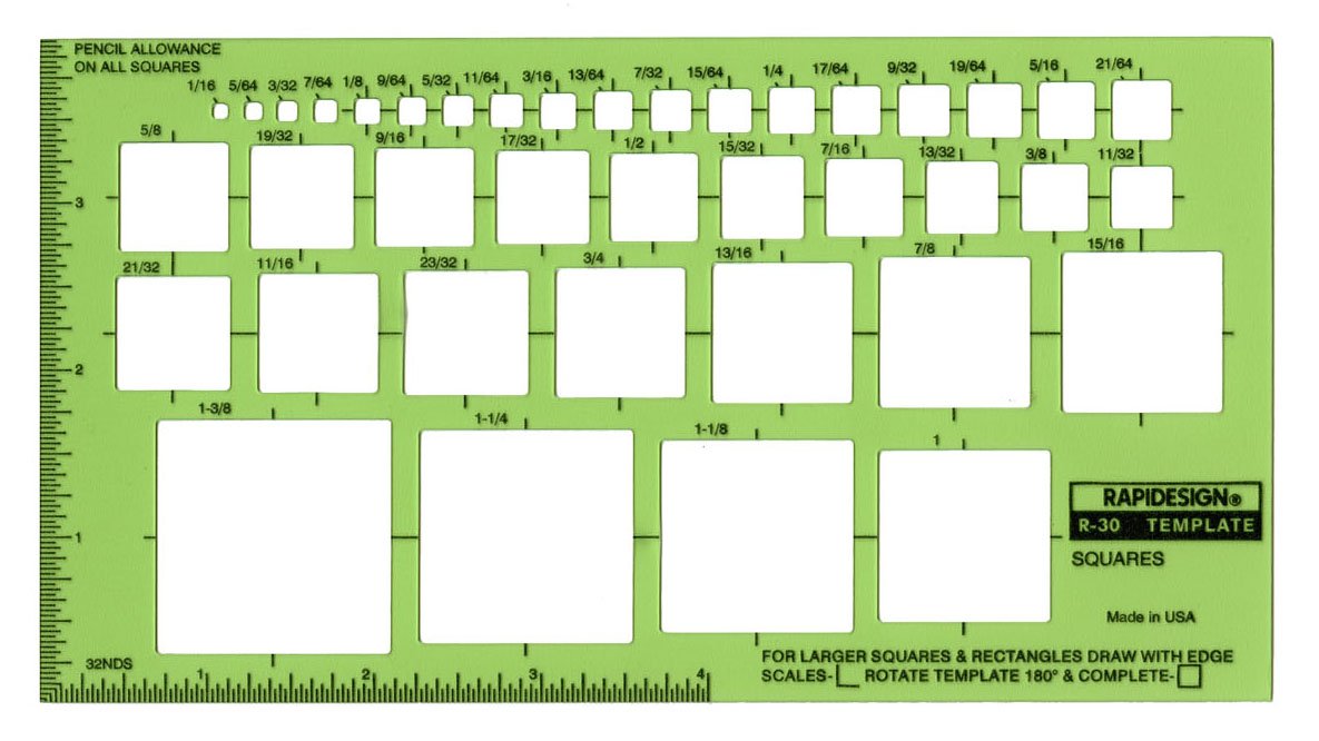 Rapidesign Squares Template, 1 Each (R30)