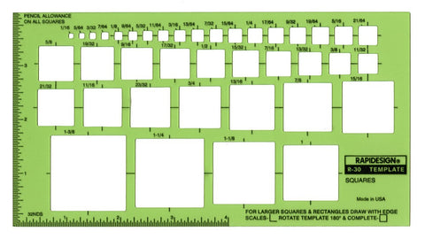 Rapidesign Squares Template, 1 Each (R30)