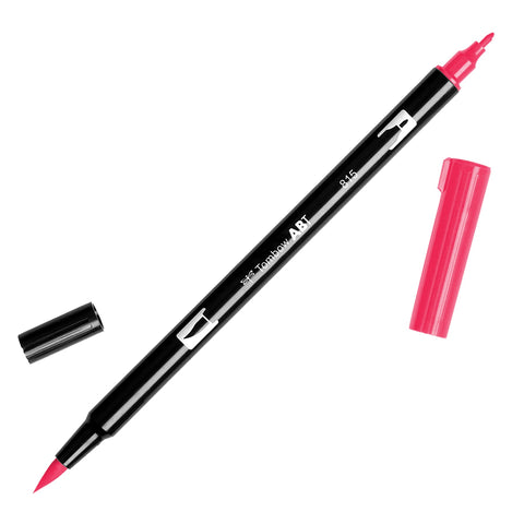 Tombow 56591 Dual Brush Pen Art Marker, 815 - Cherry, 1-Pack. Blendable, Brush and Fine Tip Marker
