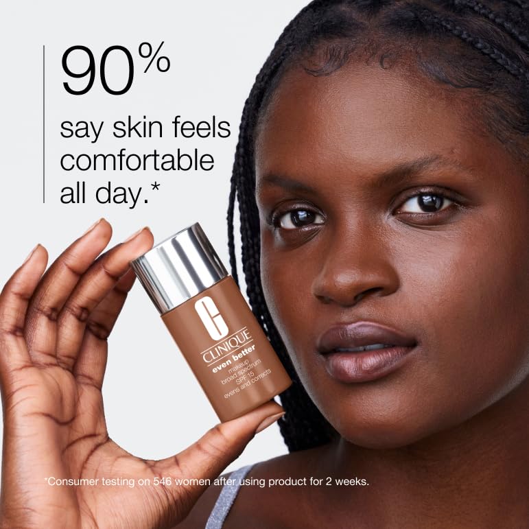 Clinique Even Better Makeup Liquid Foundation SPF 15 With Vitamin C For Dry + Oily Combination Skin Types | Medium Coverage + Natural Finish | Evens Skin Tone + Reduces Dark Spots, Beige, 1 Fl Oz