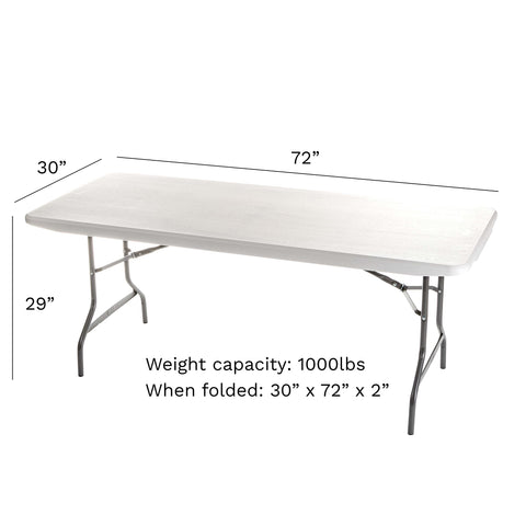 Iceberg IndestrucTable Commercial Folding Table, Indoor/Outdoor, Platinum, 30" W x 72" L x 29" H