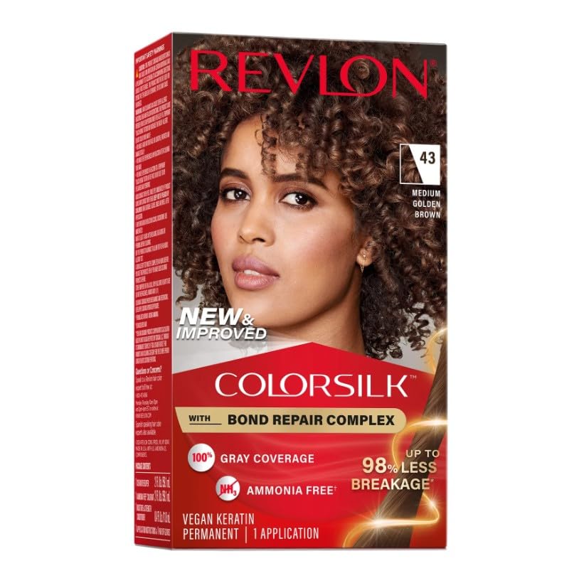 Revlon ColorSilk Hair Color [43] Medium Golden Brown 1 ea (Pack of 6)