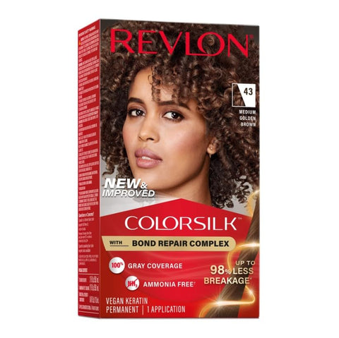 Revlon ColorSilk Hair Color [43] Medium Golden Brown 1 ea (Pack of 6)