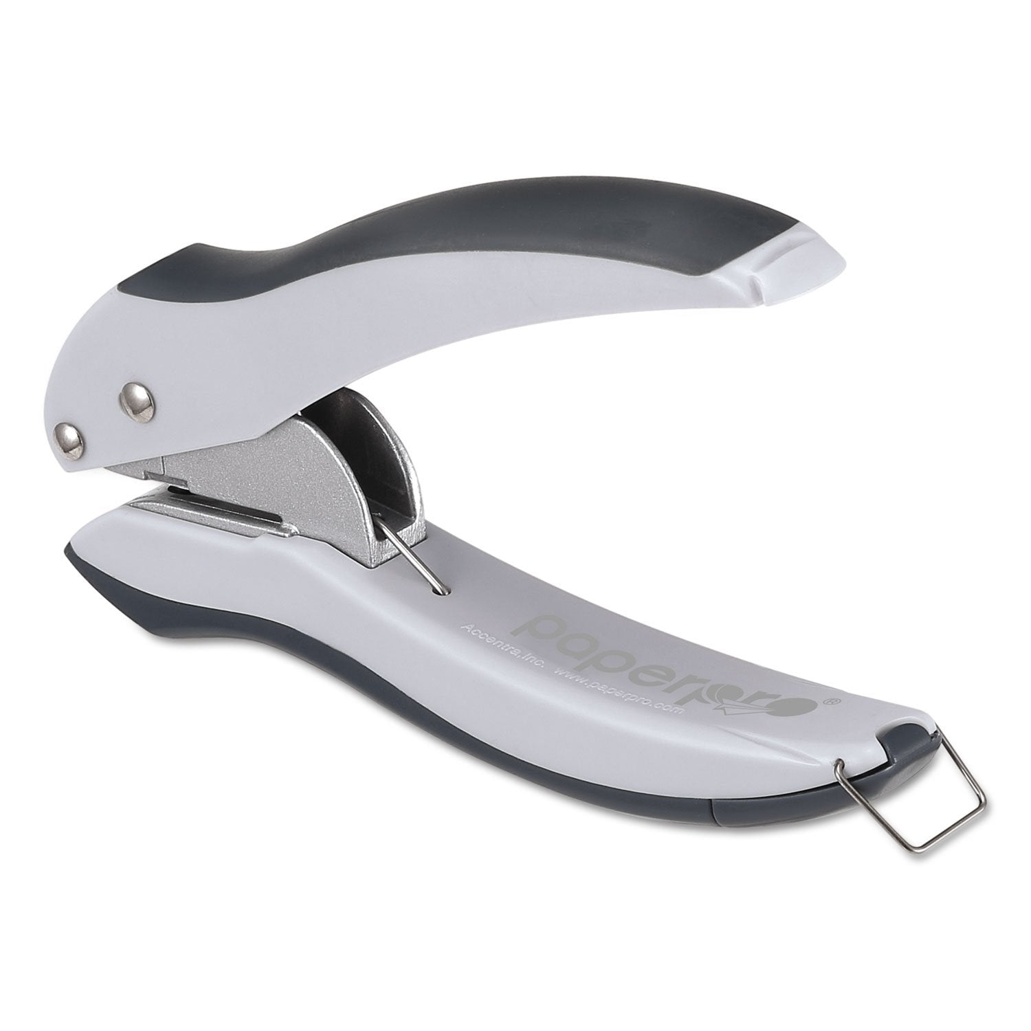 Bostitch Office EZ Squeeze One-Hole Punch, 10 Sheet Capacity, Lightweight, Gray/Blue (2402)