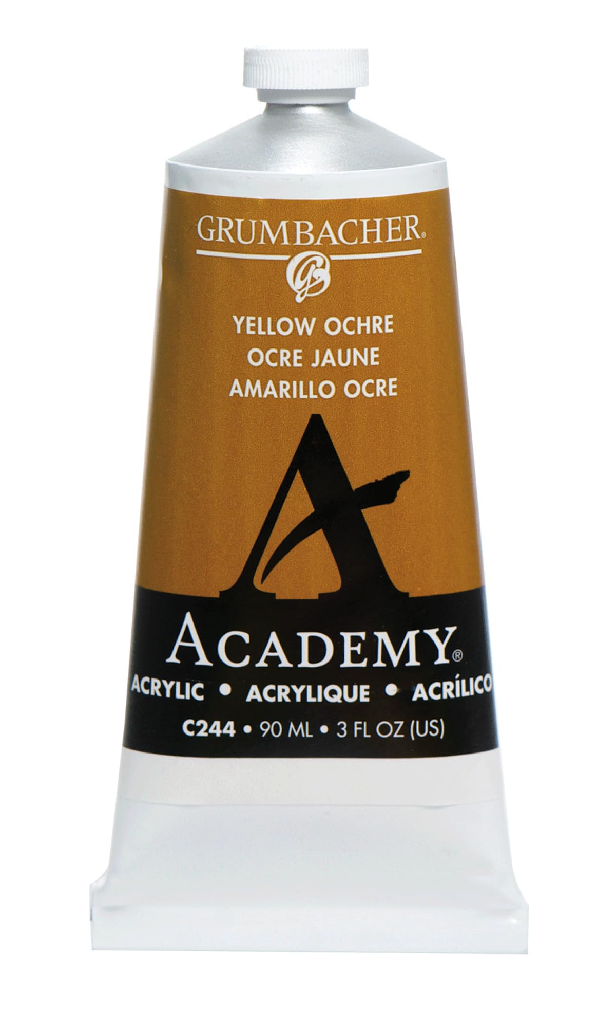 Grumbacher Academy Acrylic Paint, Gloss, 90ml/3 oz Metal Tube, Yellow Ochre Light Hue