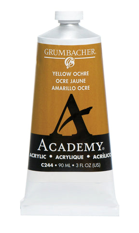 Grumbacher Academy Acrylic Paint, Gloss, 90ml/3 oz Metal Tube, Yellow Ochre Light Hue