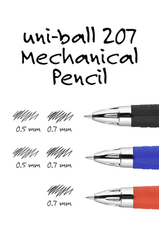 uni-ball 207 Mechanical Pencil, 0.7mm, HB #2, Blue Barrel, 12 Count
