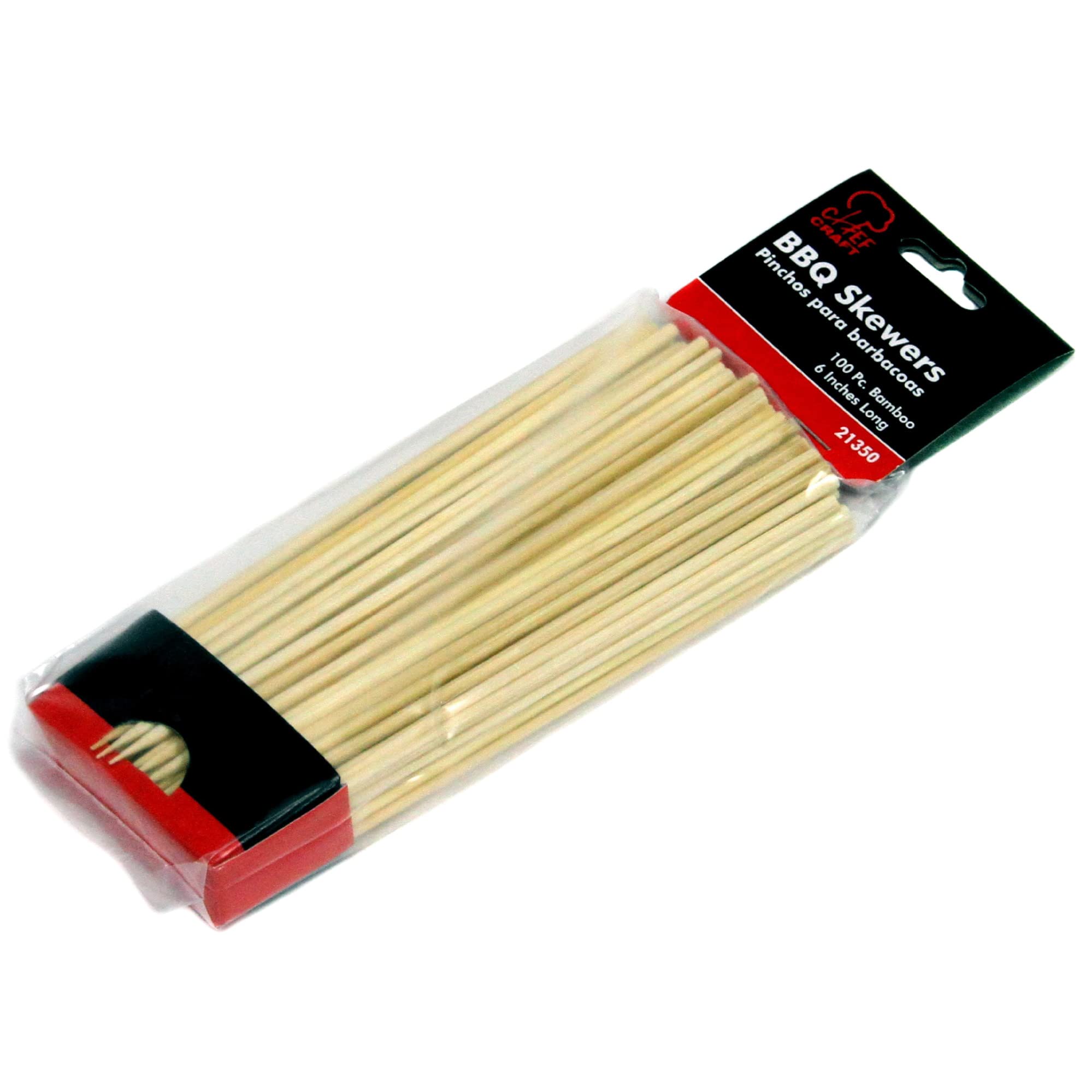 Chef Craft Select Bamboo Barbecue Skewers, 6 inch 100 Piece Set, Natural