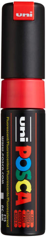 Posca Marker 8K in Fluorescent Red, Posca Pens for Art Supplies, School Supplies, Rock Art, Fabric Paint, Fabric Markers, Paint Pen, Art Markers, Posca Paint Markers