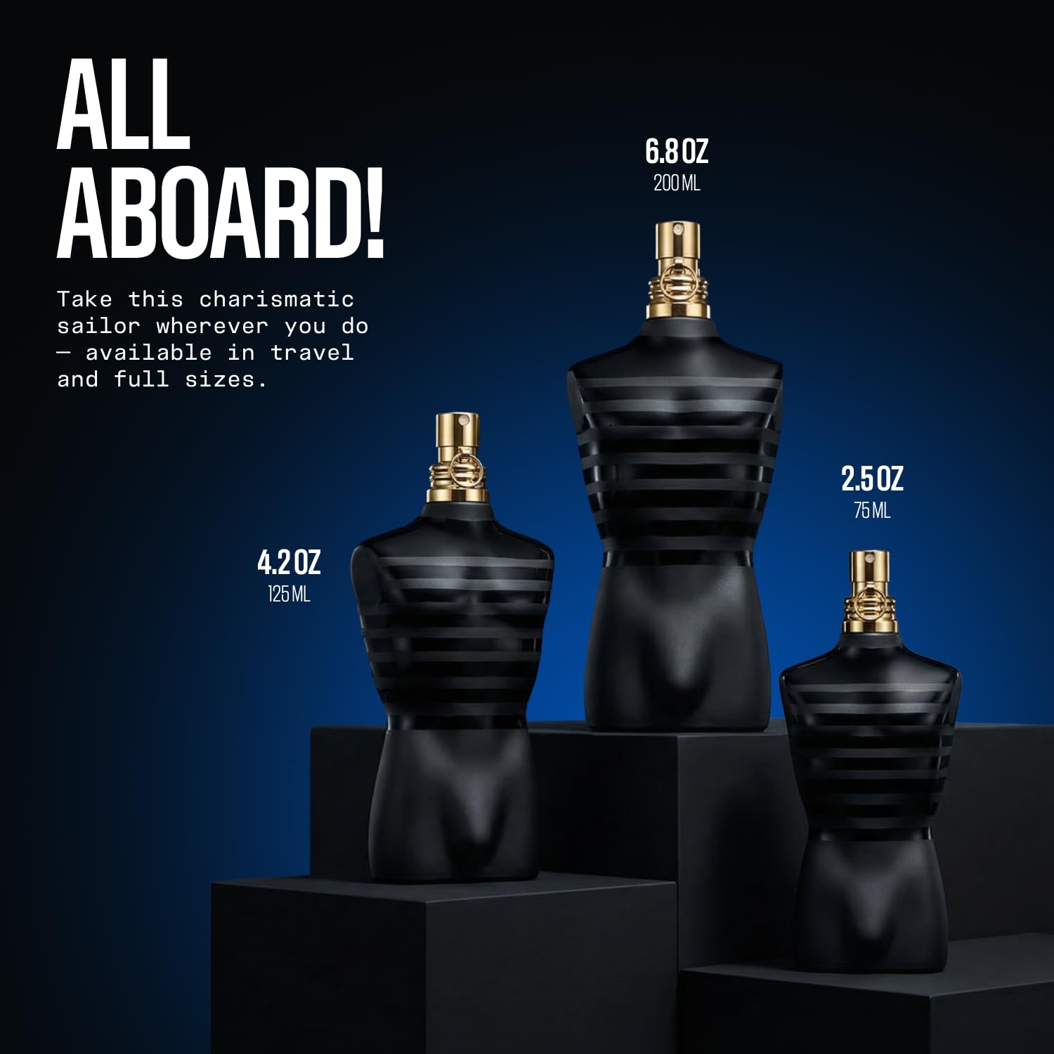 Jean Paul Gaultier Le Male Le Parfum - Amber Woody Eau de Parfum Intense for Men Fragrance - Cardamom, Lavender & Iris, Vanilla - Men's Perfume Spray, 2.5oz