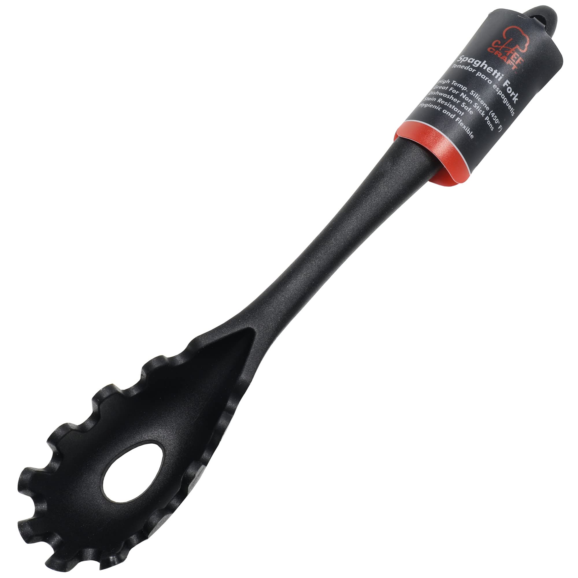 Chef Craft Premium Silicone Spaghetti/Pasta Fork, 11.5 inch, Black