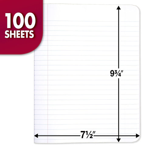 Mead Composition Notebook, 12 Pack, Wide Ruled Paper, 7-1/2" x 9-3/4", 100 Sheets per Comp Book, Black Marble (72936)