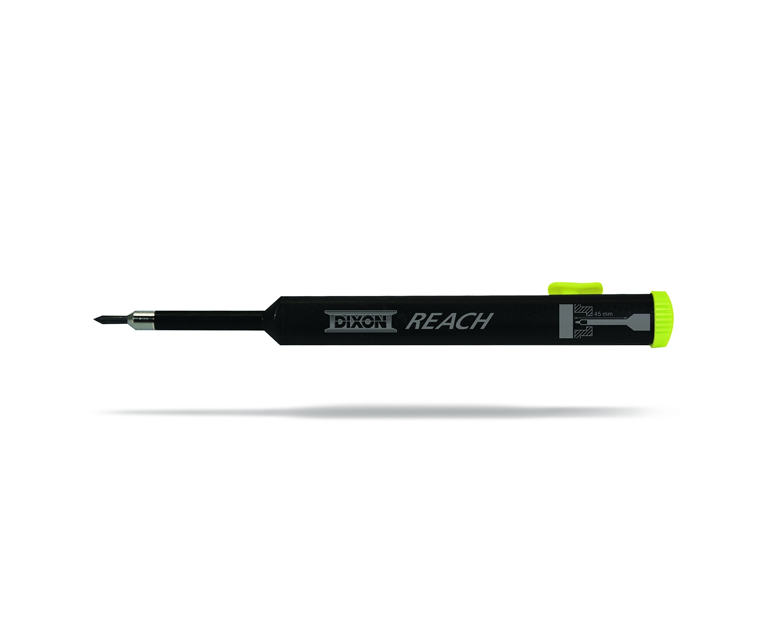 Dixon Industrial REACH- Deep Hole Mechanical Pencil with Lead Refills included, Yellow (14301)