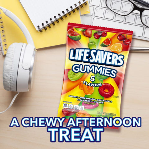 LIFE SAVERS 5 Flavors Summer Gummy Candy, 7 oz Bag