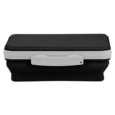 It's Academic Flexi Storage Box with Lid, Collapsible Pencil Case Design for Craft and School Supplies, Black