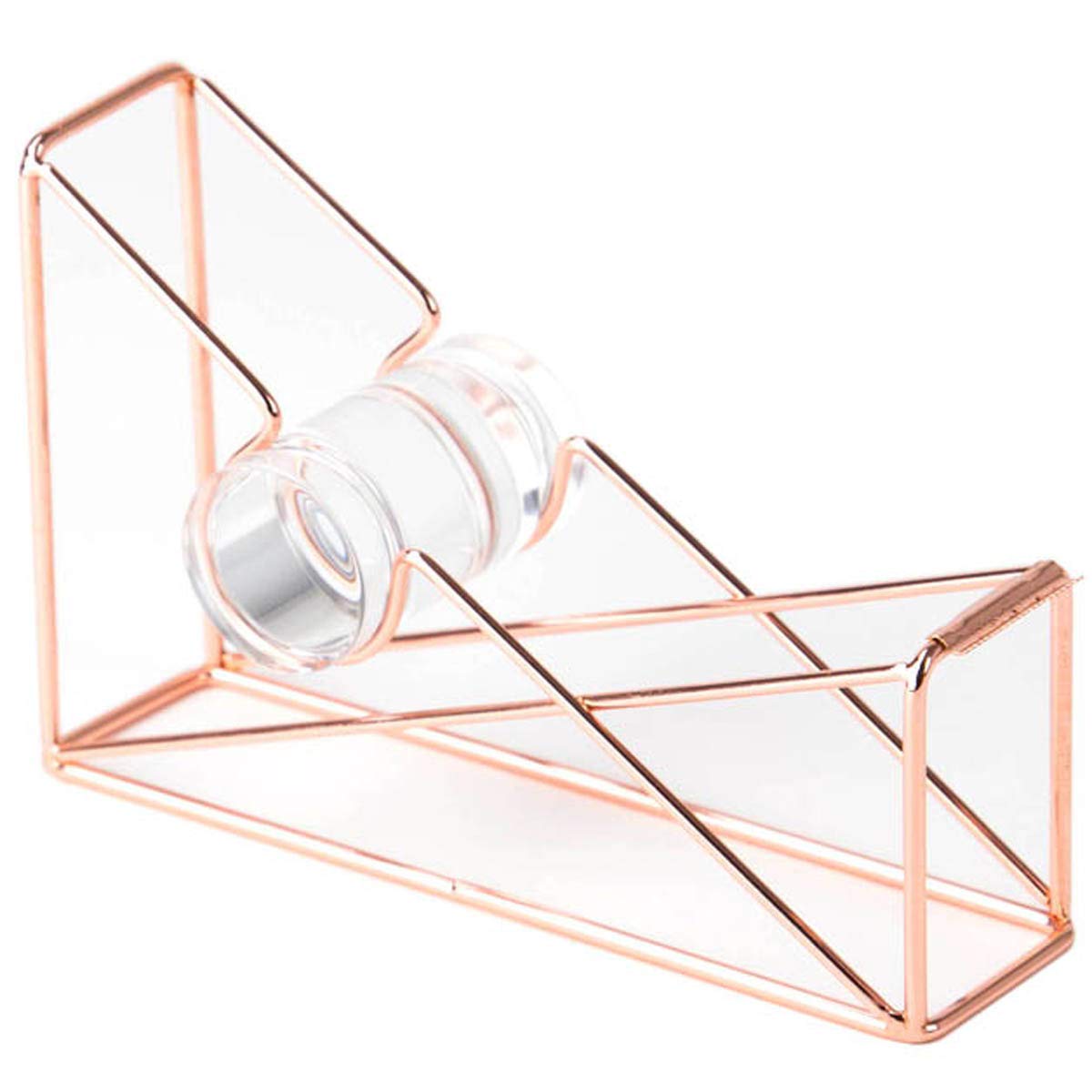 U Brands Desktop Tape Dispenser, Wire Metal, Rose Gold - 858U06-48