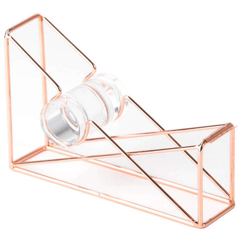 U Brands Desktop Tape Dispenser, Wire Metal, Rose Gold - 858U06-48
