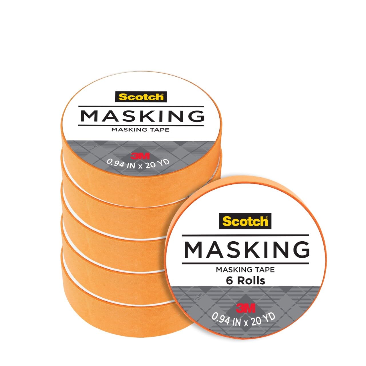 Scotch Expressions Masking Tape, .94 in x 20 yd, 6 Rolls/Pack, Tangerine (3437-ORG-ESF)
