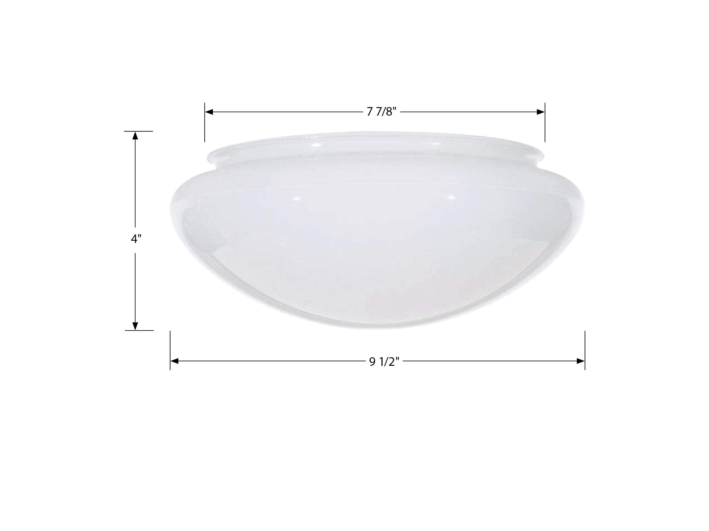 Satco 50-330 9.5-Inch Replacement Mushroom Glass Shade, 7-7/8 Inch Fitter, White (50/330)