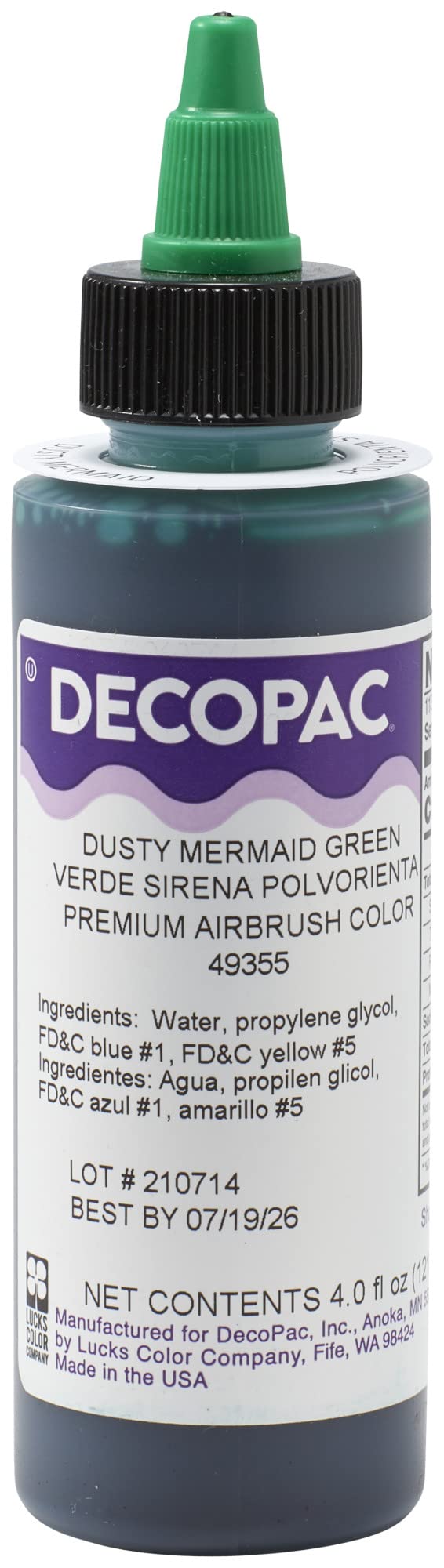 DECOPAC Food Coloring, Airbrush Food Color, Edible Airbrush For Cake Decorating, Cookie Airbrush Coloring, Food Airbrush Kit Add-on, Airbrushes For Cake Decorating 4 Fl Oz - Dusty Mermaid
