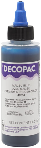 DECOPAC Food Coloring, Airbrush Food Color, Edible Airbrush For Cake Decorating, Cookie Airbrush Coloring, Food Airbrush Kit Add-on, Airbrushes For Cake Decorating 4 Fl Oz - Malibu Blue