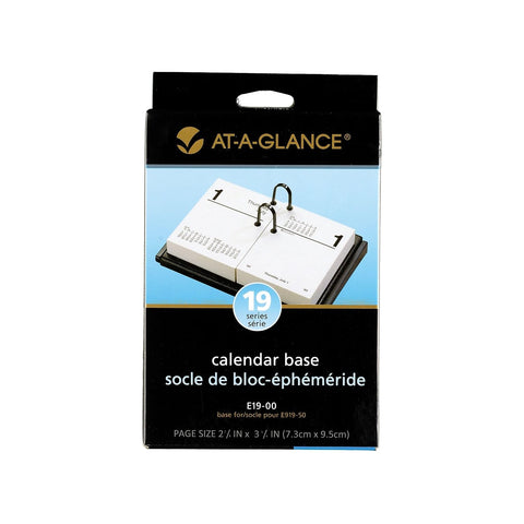 AT-A-GLANCE Desk Calendar Base, 19 Style Holds 3" x 3-3/4 " Pages, Black (E1900)